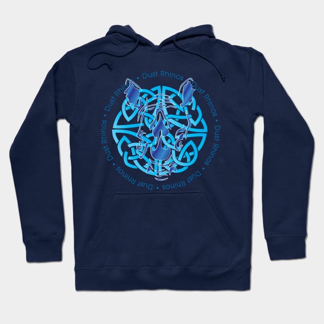 Dust Rhino Blue Knotwork Hoodie by Dust Rhinos Swag Store